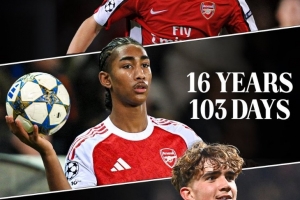 16岁103天！萨尔蒙是第三位代表英格兰球队在欧冠出场的U16球员