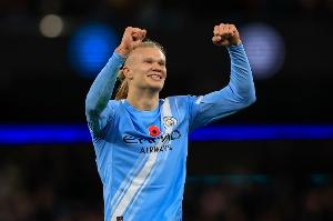 哈兰德打进个人英超第101球，距离C罗还差2球、距德罗巴差3球